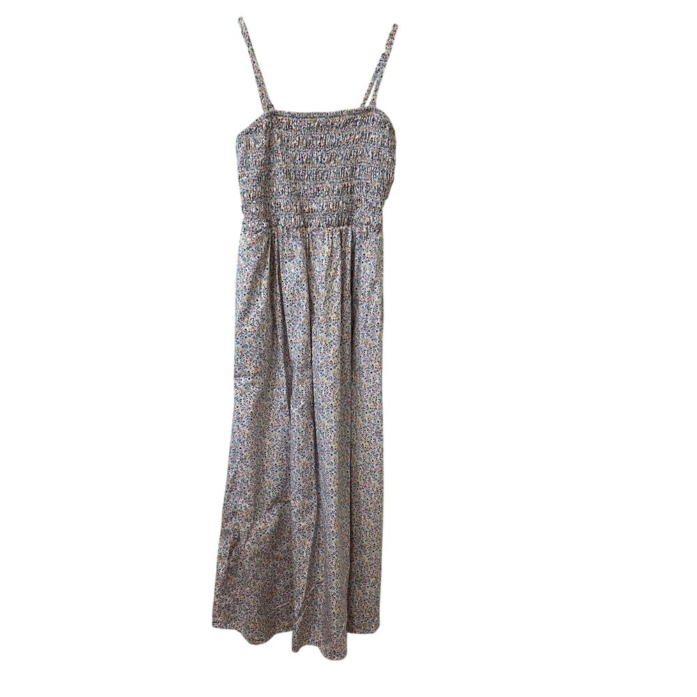 Old Navy Womens Sz Medium Fit & Flare Smocked Maxi Cami Dress Multi Ditsy Floral